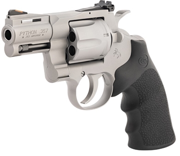 Picture of Colt's Manufacturing Python, Double/Single Action, Steel Frame Revolver, 357 Magnum/38 Special, 3" Barrel, Stainless Steel, Bead Blast Finish, Black Hogue Rubber Grips, Blade Front/Adjustable Rear Sights, 6 Rounds PYTHON-SM3RTS PYTHONSM3RTS