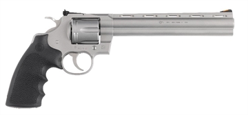 Picture of Colt's Manufacturing Python, Revolver, Double/Single Action, 357 Magnum, 8" Barrel, Matte Stainless Steel Finish, Hogue Rubber Grip, Adjustable Rear Sight, Red Ramp Front Sight, 6 Rounds PYTHON-SM8RTS