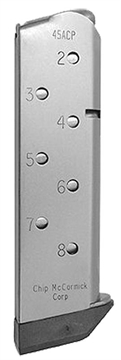 Picture of CMC Products Match Grade Magazine, 45ACP, 8 Rounds, Fits 1911, Includes Polymer Base Pad, Stainless M-MG-45FS8-P