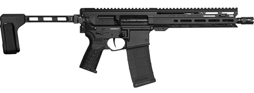 Picture of CMMG Dissent MK4 300 Blackout 30+1 10.50" Black Nitride Threaded Barrel, 5.50" M-LOK Handguard, Black Armor Cerakote Aluminum Picatinny Rail Receiver, Black CMMG Zeroed Grip 30AC50F-AB
