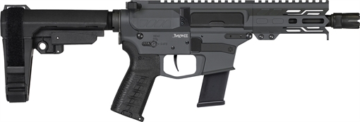 Picture of CMMG Banshee MKG 45 ACP 13+1 5" Black Nitride Medium Taper Threaded Barrel, EML 4" M-LOK Handguards, Sniper Gray Cerakote Aluminum Picatinny Rail Receiver, CMMG Zeroed Grips 45AB70FSG