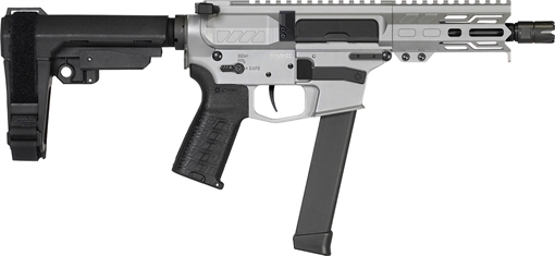 Picture of CMMG Banshee MKGS 9mm Luger 33+1 5" Black Nitride Medium Taper Threaded Barrel, EML 4" M-LOK Handguards, Titanium Cerakote Aluminum Picatinny Rail Receiver, CMMG Zeroed Grips 99A890FTI