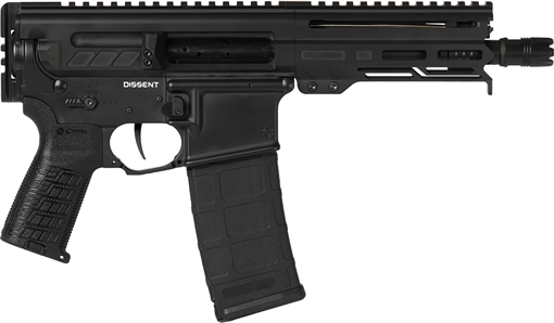 Picture of CMMG Dissent MK4, Semi-automatic Pistol, 300 Blackout, 6.5" Barrel, Cerakote Finish, Armor Black, CMMG Zeroed Linear Compensator, 5.5" Free Float M-LOK Handguard, Zeroed Pistol Grip, 1913 Picatinny Rail End Cap, Manual Safety, 30 Rounds, 2 Magazines 30A0E33-AB 30A0E33AB