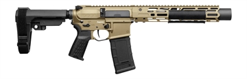Picture of CMMG 30A0ED0-CT Zeroed Banshee Mk4 300 Blackout 30+1 6.50" Black Nitride Threaded Barrel, Coyote Tan Cerakote Aluminum Receiver w/Picatinny Rail, M-LOK Handguard, Black Polymer CMMG RipBrace, CMMG Zer