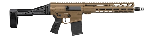Picture of CMMG 33A380C-CT Dissent Mk3 8.6 Blackout 20+1 12.50" Black Nitride Threaded Barrel, Coyote Tan Cerakote Aluminum Receiver w/Picatinny Rail, M-LOK Handguard, Black Polymer SB Tactical Folding Brace, CM