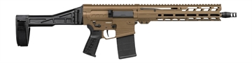 Picture of CMMG 33A380C-CT Dissent Mk3 8.6 Blackout 20+1 12.50" Black Nitride Threaded Barrel, Coyote Tan Cerakote Aluminum Receiver w/Picatinny Rail, M-LOK Handguard, Black Polymer SB Tactical Folding Brace, CM