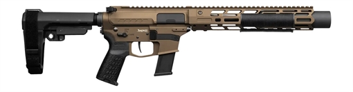 Picture of CMMG 45AEA70-MB Zeroed Banshee MkG 45 ACP 13+1 6.50" Black Nitride Threaded Barrel, Midnight Bronze Cerakote Aluminum Receiver w/Picatinny Rail, M-LOK Handguard, Black Polymer CMMG RipBrace, CMMG Zero
