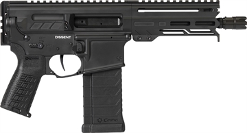 Picture of CMMG Dissent MK4, Semi-automatic Pistol, 5.7x28, 6.5" Barrel, Cerakote Finish, Armor Black, CMMG Zeroed Linear Compensator, 5.5" Free Float M-LOK Handguard, Zeroed Pistol Grip, 1913 Picatinny Rail End Cap, Manual Safety, 32 Rounds, 2 Magazines 54AA847-AB 54AA847AB