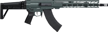 Picture of CMMG DISSENT MK47, Semi-automatic Rifle, 7.62X39mm, 14.3" Medium Taper Barrel, 16.1" OAL with Pinned and Welded ZEROED SVD Muzzle Brake, Cerakote Finish, Charcoal Green, Free Float M-LOK Handguard, DISSENT Side Folding Stock, Manual Safety, 30 Rounds, 2 Magazines 86A7F0B-CG 86A7F0BCG