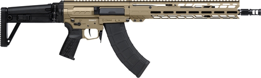 Picture of CMMG DISSENT MK47, Semi-automatic Rifle, 7.62X39mm, 14.3" Medium Taper Barrel, 16.1" OAL with Pinned and Welded ZEROED SVD Muzzle Brake, Cerakote Finish, Coyote Tan, Free Float M-LOK Handguard, DISSENT Side Folding Stock, Manual Safety, 30 Rounds, 2 Magazines 86A7F0B-CT 86A7F0BCT