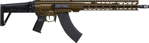 Picture of CMMG DISSENT MK47, Semi-automatic Rifle, 7.62X39mm, 16.1" Medium Taper Threaded Barrel, ZEROED 308 Muzzle Brake, Cerakote Finish, Midnight Bronze, Free Float M-LOK Handguard, DISSENT Side Folding Stock, Manual Safety, 30 Rounds, 2 Magazines 86AD60B-MB 86AD60BMB