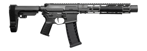 Picture of CMMG 94A68CD-TNG Zeroed Banshee Mk4 9mm Luger 33+1 6.50" Black Nitride Threaded Barrel, Tungsten Cerakote Aluminum Receiver w/Picatinny Rail, M-LOK Handguard, Black Polymer CMMG RipBrace, CMMG Zeroed