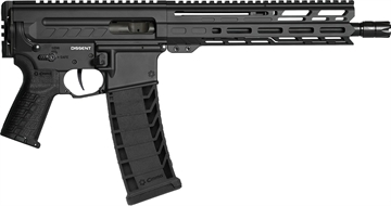 Picture of CMMG Dissent MK4 9mm Luger 33+1 10.50", Black, Picatinny Brace Adapter, 9.60" M-LOK Handguard, Left Side Charging Handle, Zeroed Linear Comp, Zeroed Drop-In Single Stage Trigger 94A8041AB