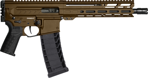 Picture of CMMG Dissent MK4 9mm Luger 33+1 10.50", Midnight Bronze Rec, Picatinny Brace Adapter, 9.60" M-LOK Handguard, Left Side Charging Handle, Zeroed Linear Comp, TriggerTech Trigger 94A8041MB