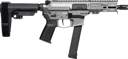 Picture of CMMG 99A290FTNG Banshee FE MkGs 9mm Luger 33+1 5" Black Nitride Threaded Barrel, M-LOK Handguard, Tungsten Cerakote Aluminum Receiver w/Picatinny Rail, Black Polymer CMMG RipBrace, CMMG Zeroed Grip 840442504793