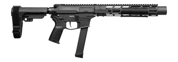 Picture of CMMG 99A6832-AB Zeroed Banshee MkGs 9mm Luger 33+1 6.50" Black Nitride Threaded Barrel, Black Armor Cerakote Aluminum Receiver w/Picatinny Rail, M-LOK Handguard, Black Polymer CMMG RipBrace, CMMG Zero