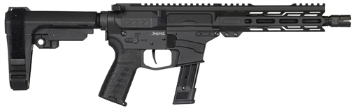 Picture of CMMG Banshee MK17 9mm Luger 21+1 8" Black Nitride Medium Taper Threaded Barrel, EML 7" M-LOK Handguards, Black Armor Cerakote Aluminum Picatinny Rail Receiver, CMMG Zeroed Grips 92A0B0FAB