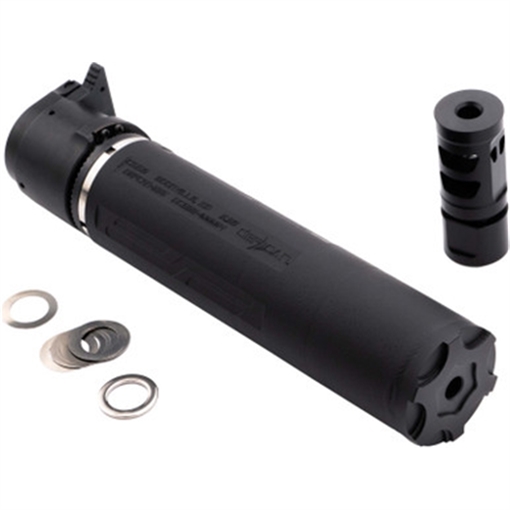 Picture of CMMG DEFCAN 556, Suppressor, 556NATO/223 Remington, Inconel, Cerakote Finish, Black, Quick Detach, Includes Zeroed SV Muzzle Break, Muzzle Device Shims 55CA42D