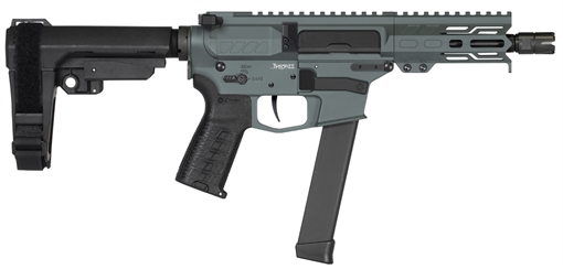 Picture of CMMG Banshee MKGS 9mm Luger 33+1 5" Black Nitride Medium Taper Threaded Barrel, EML 4" M-LOK Handguards, Charcoal Green Cerakote Aluminum Picatinny Rail Receiver, CMMG Zeroed Grips 99A890FCG