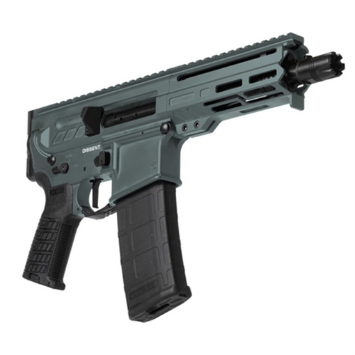 Picture of CMMG Dissent MK4, Semi-automatic Pistol, 300 Blackout, 6.5" Barrel, Cerakote Finish, Charcoal Green, CMMG Zeroed Linear Compensator, 5.5" Free Float M-LOK Handguard, Zeroed Pistol Grip, 1913 Picatinny Rail End Cap, Manual Safety, 30 Rounds, 2 Magazines 30A0E33-CG 30A0E33CG