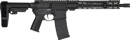 Picture of CMMG Banshee MK4 5.56x45mm 30+1 12.50" Black Nitride Medium Taper Threaded Barrel, EML 11" M-LOK Handguards, Black Armor Cerakote Aluminum Picatinny Rail Receiver, CMMG Zeroed Grips 55AC20AAB