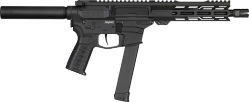 Picture of CMMG Banshee MKGs, Semi-automatic Pistol, 9MM, 8" Threaded Barrel, 1/2x28, CMMG Zeroed Linear Compensator, Cerakote Finish, Armor Black, M-LOK Handguard, CMMG Zeroed Polymer Grip, Pistol Tube, Manual Safety, 33 Rounds, 1 Magazine, Accepts GLOCK Pattern Magazines 99AE80F-AB 99AE80FAB