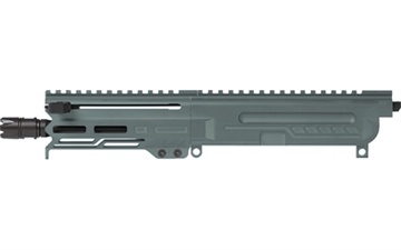 Picture of CMMG DISSENT, Complete Upper Receiver, 5.7X28MM, 6.5" Threaded Barrel, 1/2x28, CMMG Zeroed Linear Compensator, Cerakote Finish, Charcoal Green, M-LOK Free Float Handguard, Fits AR-15/CMMG MK57 Lower Receiver, Includes 1913 Picatinny Rail End Plate 57BA8AE-CG