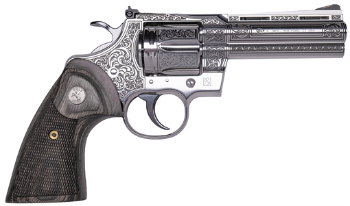Picture of Cnc Firearms Colt Python Renaissance 357 Mag 4.25" Stainless Engraved Barrel, Cylinder & Frame, Walnut Grip CNCPYNRES4