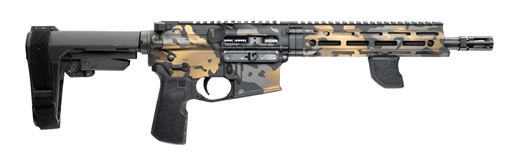 Picture of Cnc Firearms CNCDDMCG Daniel Defense DDM4 V7P Sports South Exclusive 5.56 NATO 30+1 10.30" Black Phosphate Threaded Barrel, Gold Multicam Aluminum Receiver w/Picatinny Rail, SBA3 Pistol Stabilizing Br