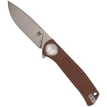 Picture of CobraTec CobraTec EDC Scout Grivory Button Lock Knife Folding Blade Mocha CTSCTGRVMCHBL 753389273908