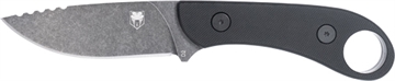 Picture of CobraTec Knives Skinner Gen II 3.50" Fixed Plain Stonewashed D2 Steel Blade, 4.31" Black Textured G10 Scales Handle w/Finger Ring SD2DNSBLKGEN2