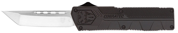 Picture of CobraTec Knives Lightweight 3.25" OTF Tanto Plain D2 Steel Blade/Black Aluminum Handle Includes Pocket Clip BCTLWTNS