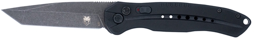 Picture of CobraTec Knives Diablo Automatic 3.50" Folding Plain Black Stonewashed D2 Steel Blade, 4.75" Black G10 Handle BLKDIABLOTNS