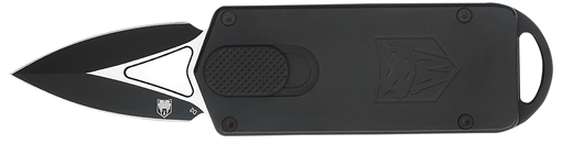 Picture of CobraTec Knives ASP 1.94" OTF Dagger Plain D2 Steel Blade, 3.31" Black Aluminum Handle CTASPBLK
