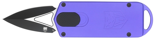 Picture of CobraTec Knives ASP 1.94" OTF Dagger Plain D2 Steel Blade, 3.31" Purple Aluminum Handle CTASPPUR