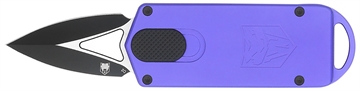 Picture of CobraTec Knives ASP 1.94" OTF Dagger Plain D2 Steel Blade, 3.31" Purple Aluminum Handle CTASPPUR