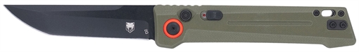 Picture of CobraTec Knives Inferno 3.50" OTF Tanto Plain Black TiCN D2 Steel Blade, 4.75" OD Green Textured Handle CTIFRODG