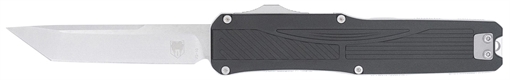 Picture of CobraTec Knives Legend EDC 3.13" OTF Plain Stonewashed VG-10 SS Blade, 4.75" Black Textured Aluminum Handle CTLGDBLKTNS