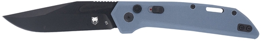 Picture of CobraTec Knives Naja 3.50" Folding Plain Black Powder Coated D2 Steel Blade, 4.75" Slate Gray G10 Scales Handle CTNAJSLGRY