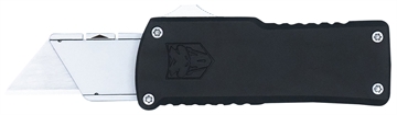 Picture of CobraTec Knives Utility OTF Plain Aluminum Blade, 3.38" Black Aluminum Handle CTOTFUTBLK