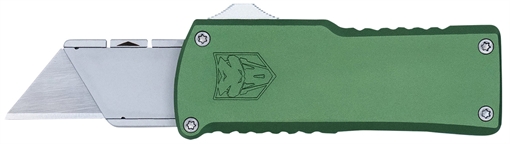Picture of CobraTec Knives Utility OTF Plain Aluminum Blade, 3.38" OD Green Aluminum Handle CTOTFUTODG