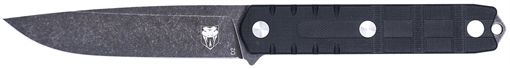 Picture of CobraTec Knives Outdoor Warrior 4.50" Fixed Drop Point Plain Stonewashed D2 Steel Blade, 4.75" Black Textured G10 Scales Handle CTOWBLKDNS