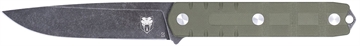 Picture of CobraTec Knives Outdoor Warrior 4.50" Fixed Drop Point Plain Stonewashed D2 Steel Blade, 4.75" OD Green Textured G10 Scales Handle CTOWODGDNS