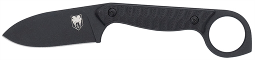 Picture of CobraTec Knives Wolfteeth EDC 2.75" Folding Drop Point Plain Black 14C28N Steel Blade, 4.25" Black Textured G10 Scales Handle CTWLTBLK