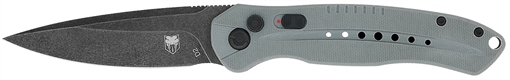 Picture of CobraTec Knives Diablo 3.50" Folding Black Stonewashed D2 Steel Blade, 4.75" Gray Textured G10 Scales Handle GRYDIABLOAUTO