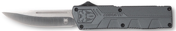 Picture of CobraTec Knives Lightweight 3.25" OTF Drop Point Plain D2 Steel Blade/Gray Aluminum Handle Includes Pocket Clip GYCTLWDNS