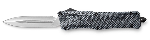 Picture of CobraTec Knives CTK-1 Large 3.75" OTF Dagger Plain D2 Steel Blade/Carbon Fiber Aluminum Handle Features Glass Breaker Includes Pocket Clip LCFCTK1LDAGNS