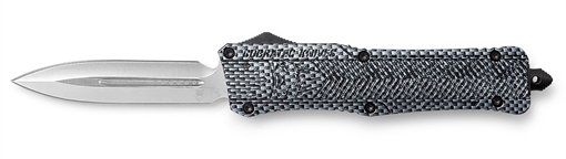 Picture of CobraTec Knives CTK-1 Large 3.75" OTF Dagger Plain D2 Steel Blade/Carbon Fiber Aluminum Handle Features Glass Breaker Includes Pocket Clip LCFCTK1LDNS