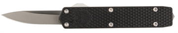 Picture of CobraTec Knives Mini Mamba Gen II 2.25" OTF Plain Stonewashed D2 Steel Blade, 3.38" Black Textured Anodized Aluminum Handle MNBLKMGEN2DNS