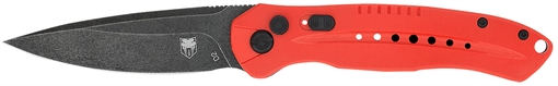 Picture of CobraTec Knives Diablo 3.50" Folding Black Stonewashed D2 Steel Blade, 4.75" Red Textured G10 Scales Handle REDDIABLOAUTO